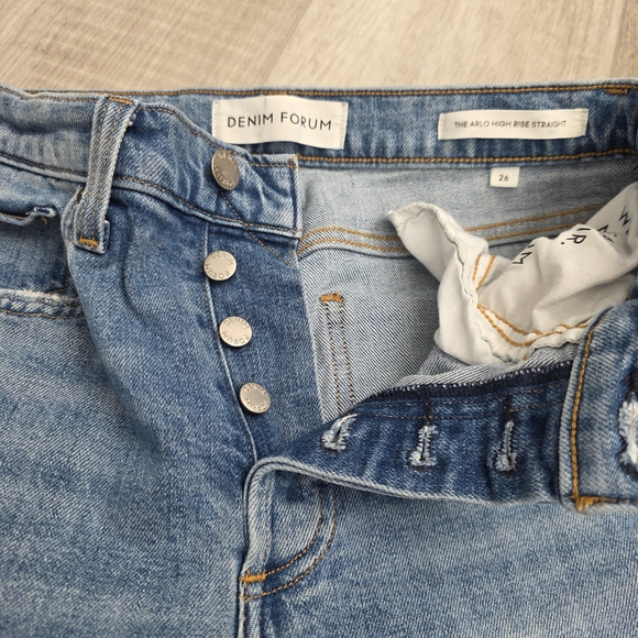 Denim Forum Light Blue Straight Leg Jeans - Picture 10 of 15